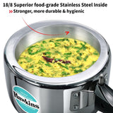 Hawkins 1.5 Litre Triply Stainless Steel Small Pressure Cooker Inner Lid Design