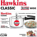 Hawkins 3-Liter Wide Aluminum Pressure Cooker - Spacious and Efficient Cooking