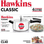 Hawkins 4 Liter Aluminium Pressure Cooker - Spacious &amp; Efficient Cooking