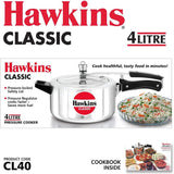 Hawkins 4 Liter Aluminium Pressure Cooker - Spacious &amp; Efficient Cooking