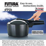 Hawkins Futura 2 Liter Hard Anodized Pressure Cooker - Durable & Energy-Efficient
