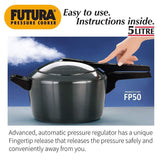 Hawkins Futura 5 Liter Hard Anodized Pressure Cooker - Energy Efficient Cookware