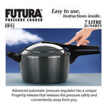 Hawkins Futura 7 Liter Hard Anodized Pressure Cooker - Jumbo Wide Design