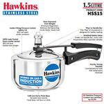 Hawkins Stainless Steel 1.5 Liter Small Induction Pressure Cooker