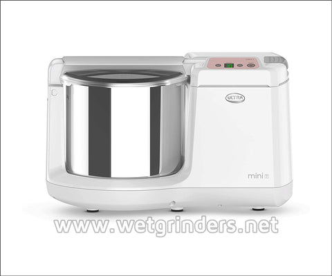 Elgi Ultra Mini 1.25Liter Table Top 110Volt Wet Grinder with Atta Kneader & Digital Timer White Color